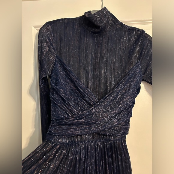 Sabina Musayev Small Adriana Dress Mini Purple Turtleneck Hourglass Long Sleeve - Picture 7 of 7